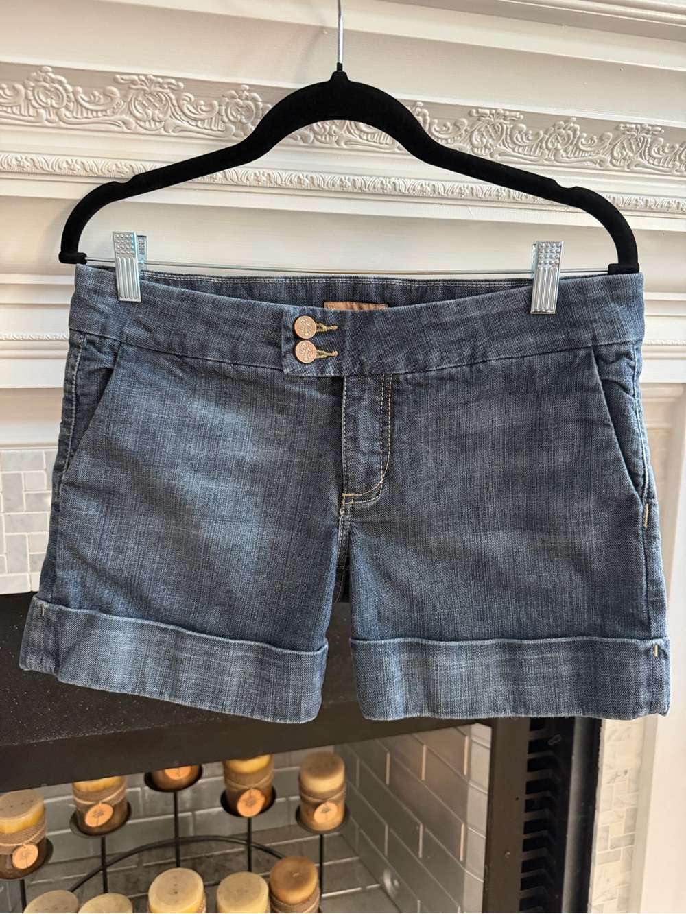 See Thru Soul Denim Cuffed Women’s Shorts - Blue